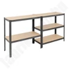Kép 3/5 - Fém polc DEDRA N1411, 5 MDF polccal, méretek 180x90x40 cm, fekete
