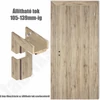 Kép 1/3 - Csomós tölgy  balos 75x210cm beltéri dekorfóliás teli ajtó ajtólap + ÁLLÍTHATÓ TOK + zárbetét + kulcs  CanDo