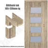 Kép 1/3 - Csomós tölgy  jobbos 90x210cm beltéri dekorfóliás Merano üvegezésű ajtó ajtólap + ÁLLÍTHATÓ TOK + zárbetét + kulcs  CanDo