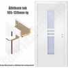 Kép 1/3 - Matt fehér  balos 90x210cm beltéri dekorfóliás NIDA üvegezésű ajtó,  ajtólap + ÁLLÍTHATÓ TOK + zárbetét + kulcs CanDo