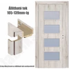 Kép 1/3 - Havas tölgy  jobbos 90x210cm beltéri dekorfóliás Merano üvegezésű ajtó ajtólap + ÁLLÍTHATÓ TOK + zárbetét + kulcs  CanDo