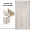 Kép 1/3 - Havas tölgy  jobbos 75x210cm beltéri dekorfóliás teli ajtó ajtólap + ÁLLÍTHATÓ TOK + zárbetét + kulcs  CanDo