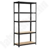 Kép 1/5 - Fém polc DEDRA N1411, 5 MDF polccal, méretek 180x90x40 cm, fekete
