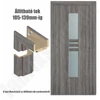 Kép 1/3 - Szürke tölgy  balos 90x210cm beltéri dekorfóliás Nida üvegezésű ajtó ajtólap + ÁLLÍTHATÓ TOK + zárbetét + kulcs  CanDo