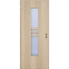 Cédrus balos 90x210cm beltéri dekorfóliás NIDA üvegezésű ajtó,  ajtólap + blokktok + zárbetét + kulcs CanDo