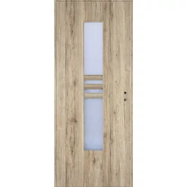 Csomós tölgy  balos 90x210cm beltéri dekorfóliás NIDA üvegezésű ajtó,  ajtólap + blokktok + zárbetét + kulcs CanDo