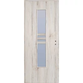 Havas tölgy  balos 90x210cm beltéri dekorfóliás NIDA üvegezésű ajtó,  ajtólap + blokktok + zárbetét + kulcs CanDo