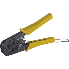 Sajtolószerszám telefonhálózathoz, RJ45, RJ12, RJ11, 4P4C, 4P2C+izoláció eltávolító
