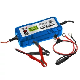 Dedra DEPM010 akkumulátor töltő mikroprocesszoros 2A/4A, 6V/12V, 4-120Ah, LCD kijelzős