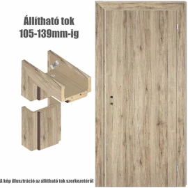 Csomós tölgy  jobbos 75x210cm beltéri dekorfóliás teli ajtó ajtólap + ÁLLÍTHATÓ TOK + zárbetét + kulcs  CanDo