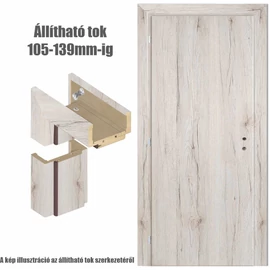 Havas tölgy  balos 75x210cm beltéri dekorfóliás teli ajtó ajtólap + ÁLLÍTHATÓ TOK + zárbetét + kulcs  CanDo