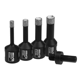 Dedra gyémánt koronafúró 5db-os készlet alu dobozban M14 + imbusz adapter 6,8,10,12mm