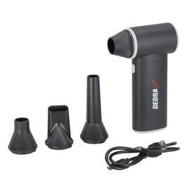 Légseprű DEDRA DEPP015 vezeték nélküli mini légfúvó, feszültség 7,4 V, akkumulátor kapacitás 2x2500 mAh, USB töltés