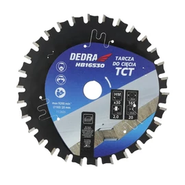 DEDRA HB16530 TCT multifunkciós korong, szendvicspanelekhez, méretek: 165 x 1,6 x 20 mm