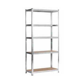 Fém polc DEDRA N1410, 5 MDF polccal, méretek 180x90x40 cm