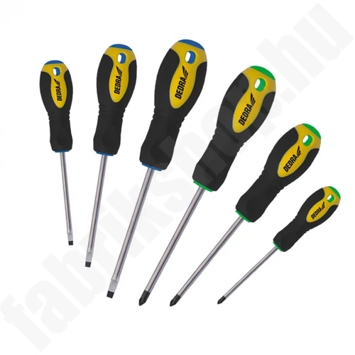 Csavarhúzó készlet 6db, lapos 2x75, 3x80, 4x100, kereszt PH0x80, PH1x80, PH2x100