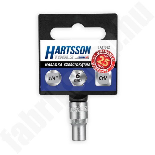 Hatlapú 1/4"" dugókulcs 4,0mm, PVC tartóval