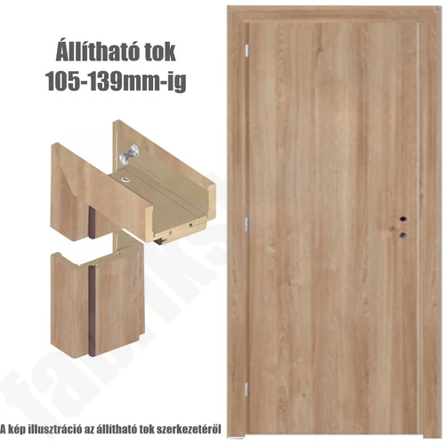 Skandináv tölgy  jobbos 100x210cm beltéri dekorfóliás teli ajtó ajtólap +  ÁLLÍTHATÓ TOK + zárbetét + kulcs  CanDo